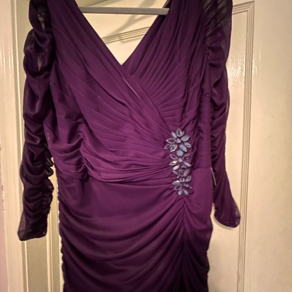 Adrianna Papell Ruched Beaded Gown